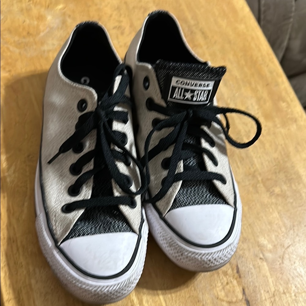 Converse Black and White Sneakers with Classic Canvas Upper